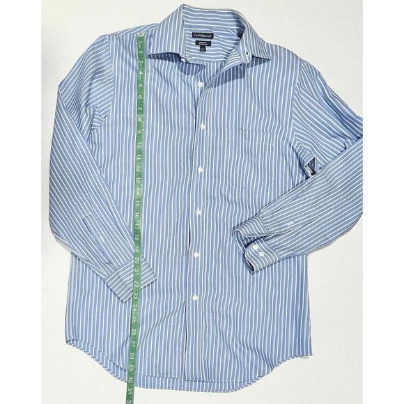 Croft & Barrow Men's Classic Fit Non-Iron Cotton Blue & White Stripes 15 32/33 - Picture 8 of 15